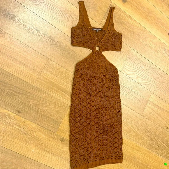 almost famous gold dress Almost Famous Crochet Fringe Dress(3X) main image 0